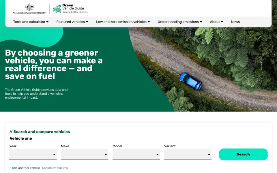 Green Vehicle Guide website screenshot