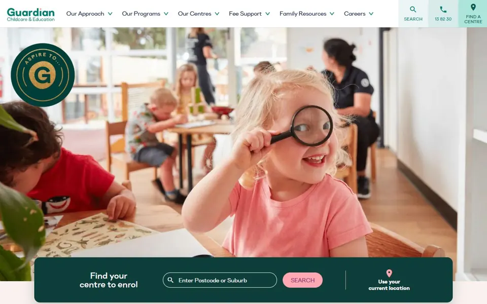 Guardian Childcare & Education website screenshot