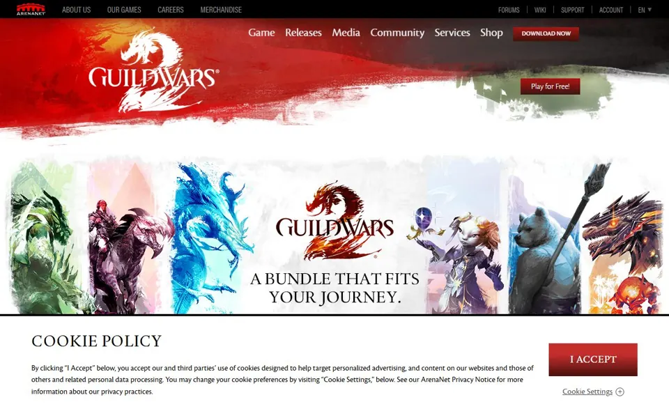 Guild Wars 2 · Website screenshot