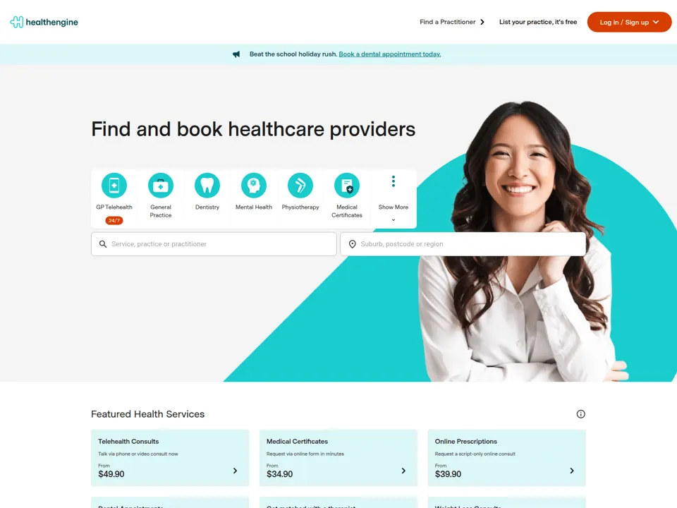 Healthengine website screenshot