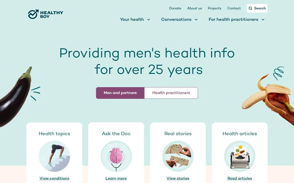 Healthy Male website screenshot