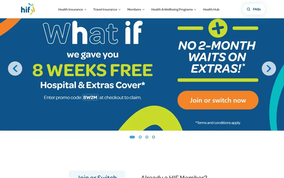 HIF website screenshot