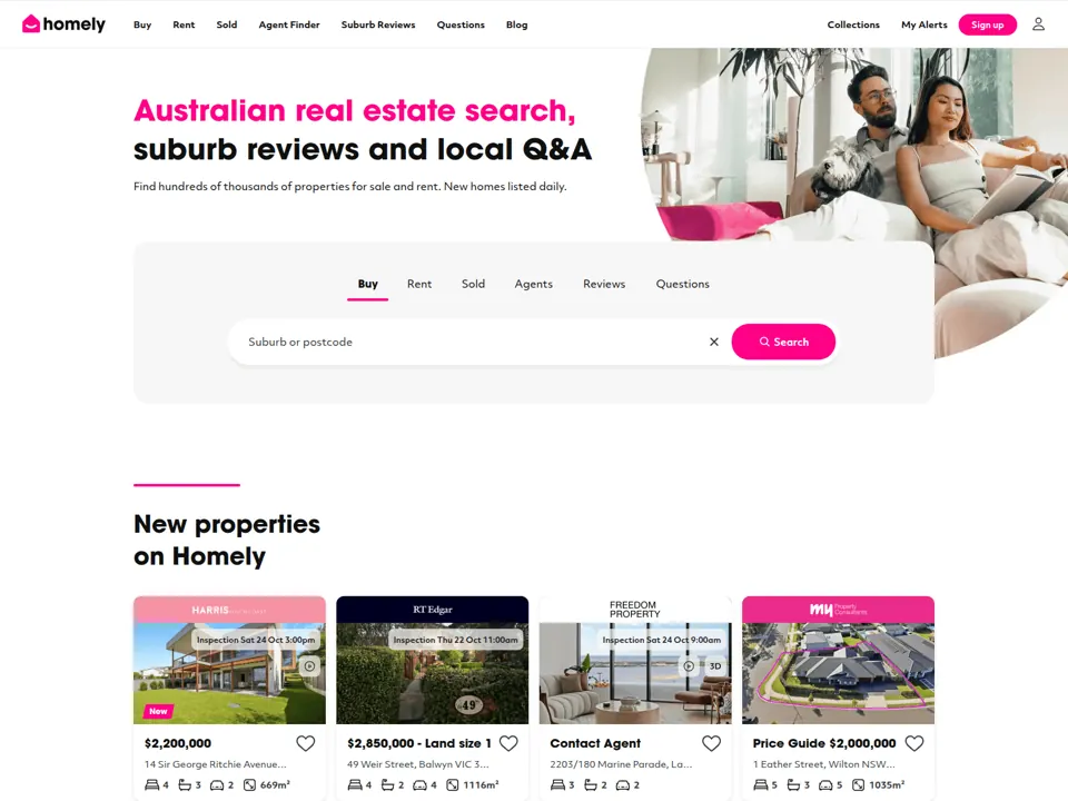 Homely website screenshot