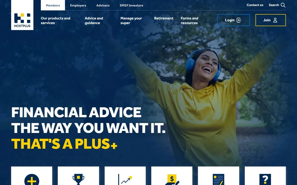 Hostplus website screenshot