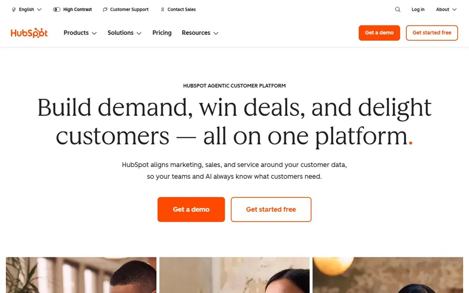 HubSpot website screenshot