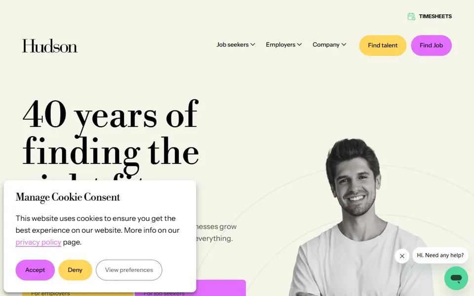 Hudson Australia website screenshot