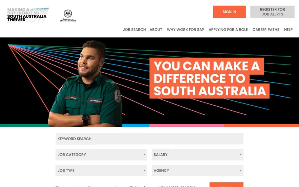 I Work for SA website screenshot