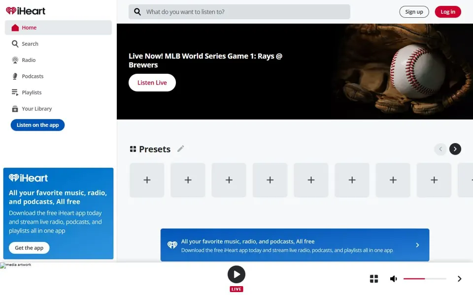 iHeart website screenshot