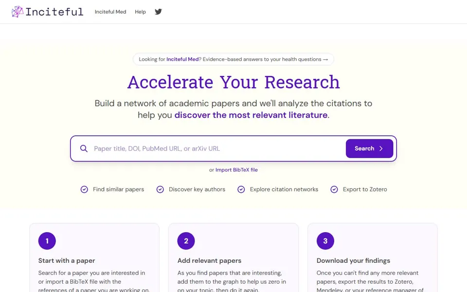 Inciteful website screenshot