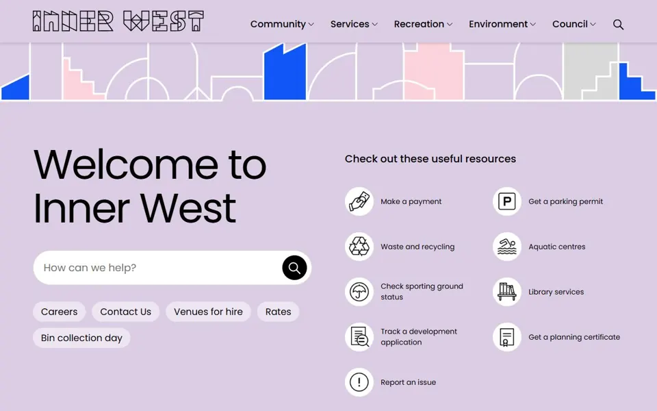 Inner West Council website screenshot