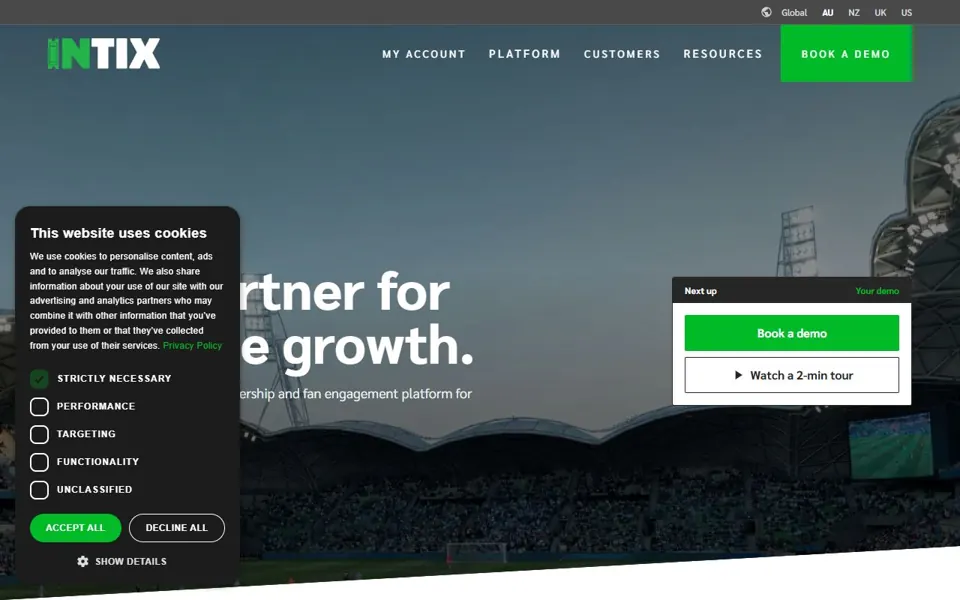 INTIX Australia website screenshot