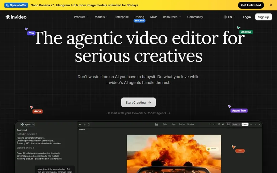 invideo website screenshot