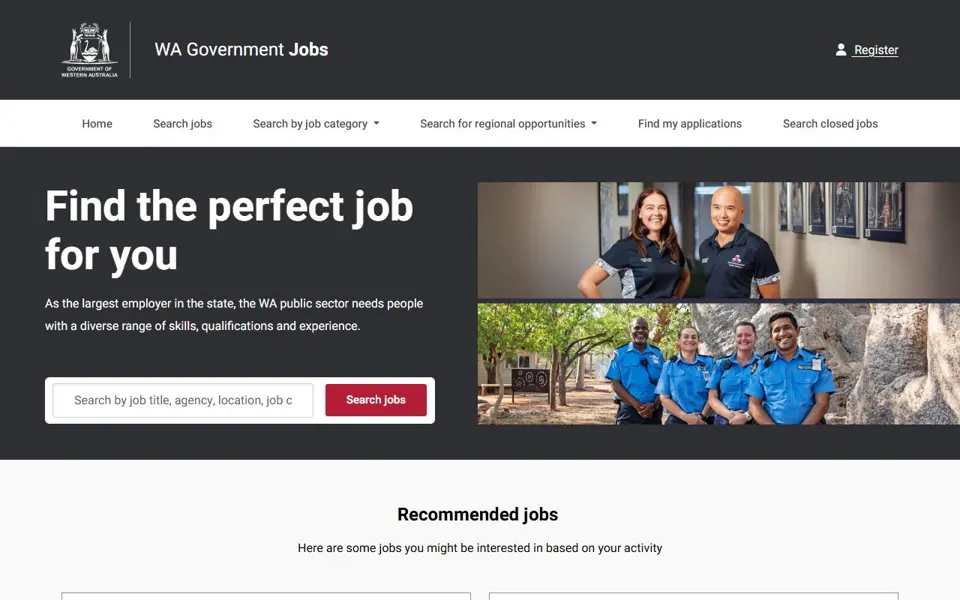 Jobs WA website screenshot
