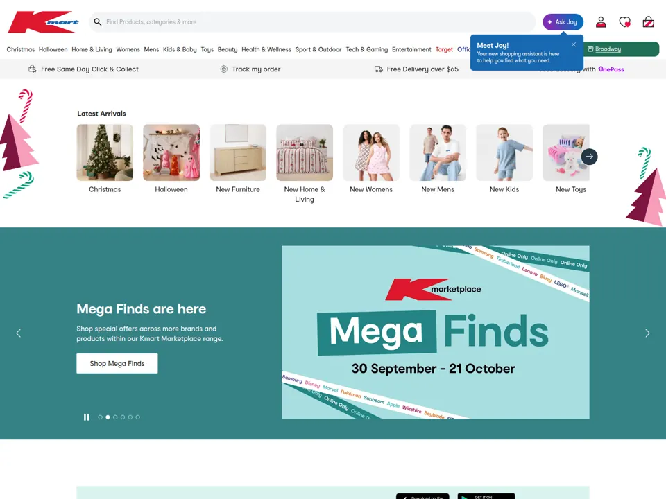 Kmart website screenshot