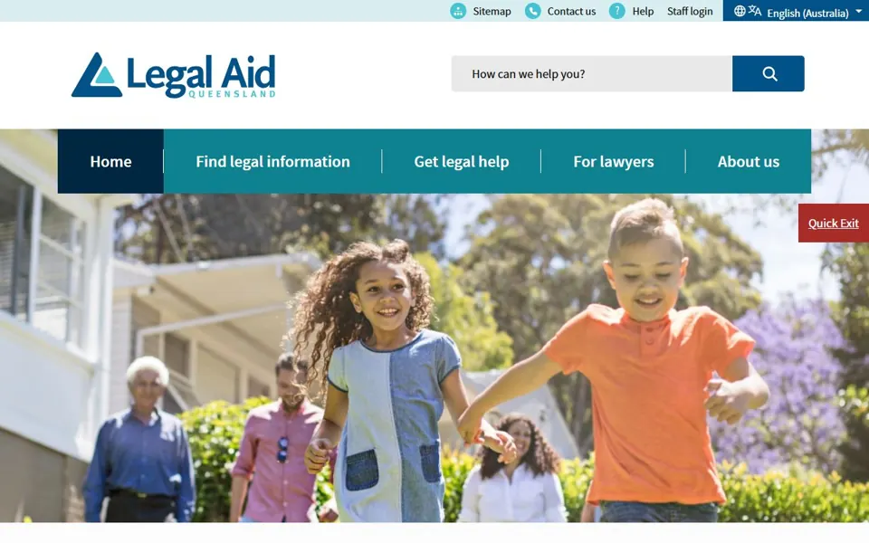 Legal Aid Queensland website screenshot