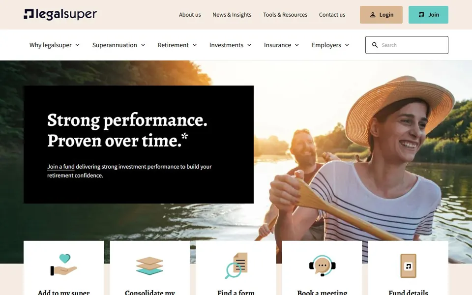 legalsuper website screenshot