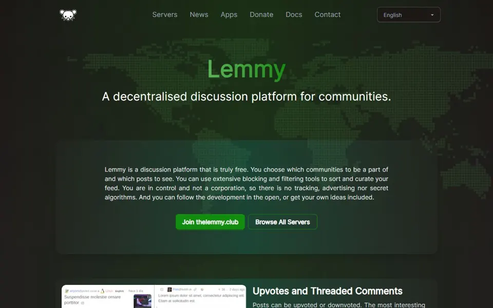 Lemmy website screenshot