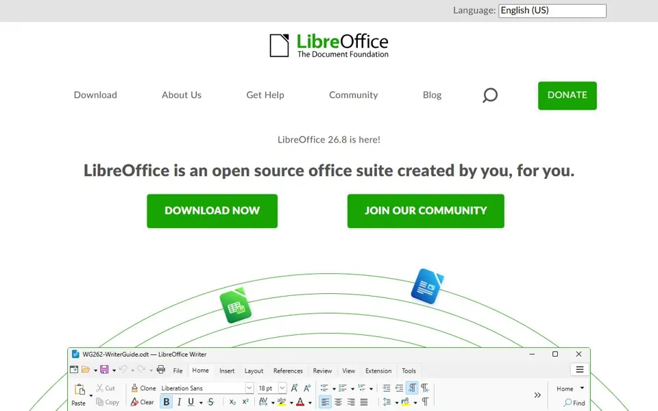 LibreOffice website screenshot