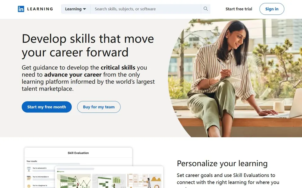 LinkedIn Learning website screenshot