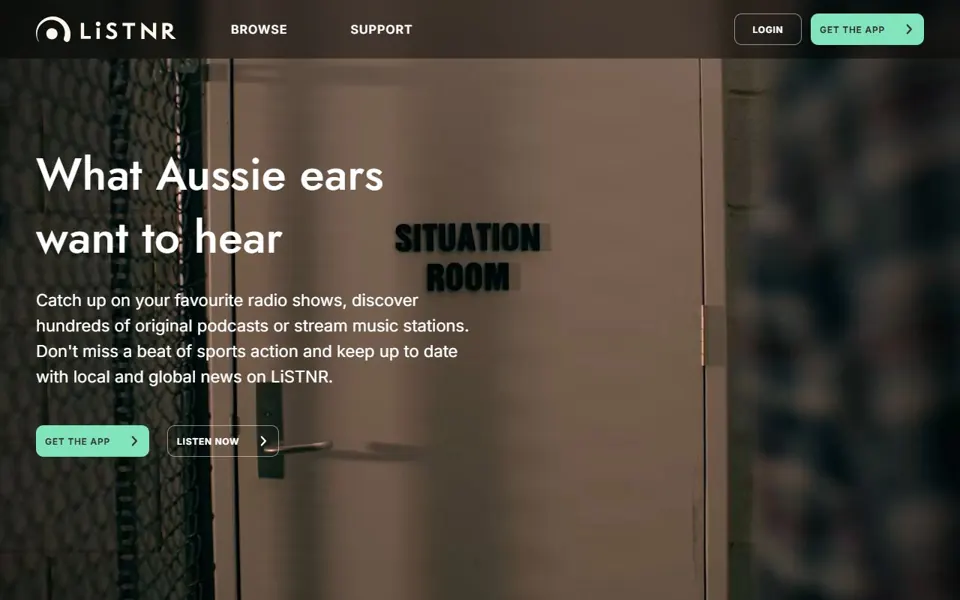 LiSTNR website screenshot