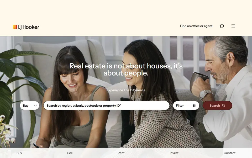 LJ Hooker website screenshot