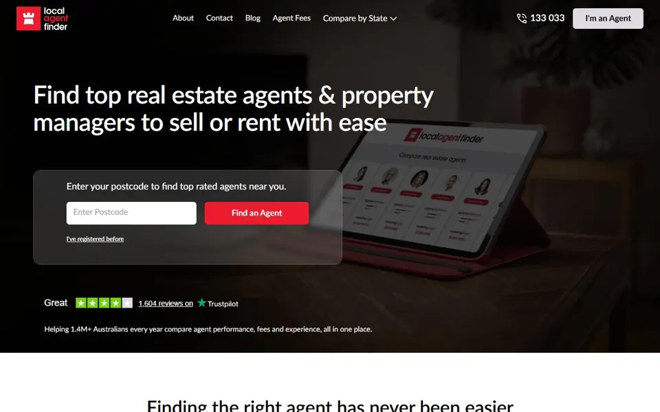 LocalAgentFinder website screenshot