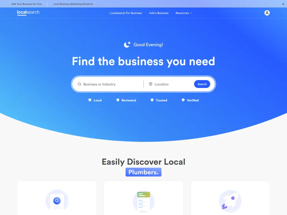 Localsearch website screenshot