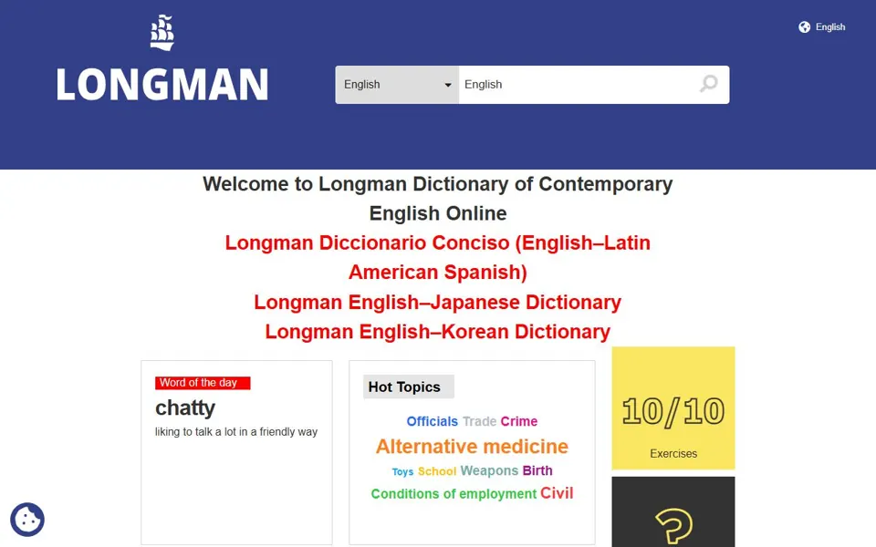 Longman Dictionary website screenshot