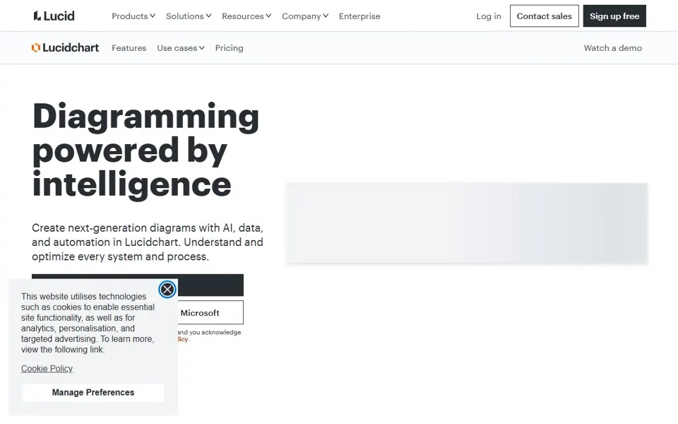 Lucidchart website screenshot