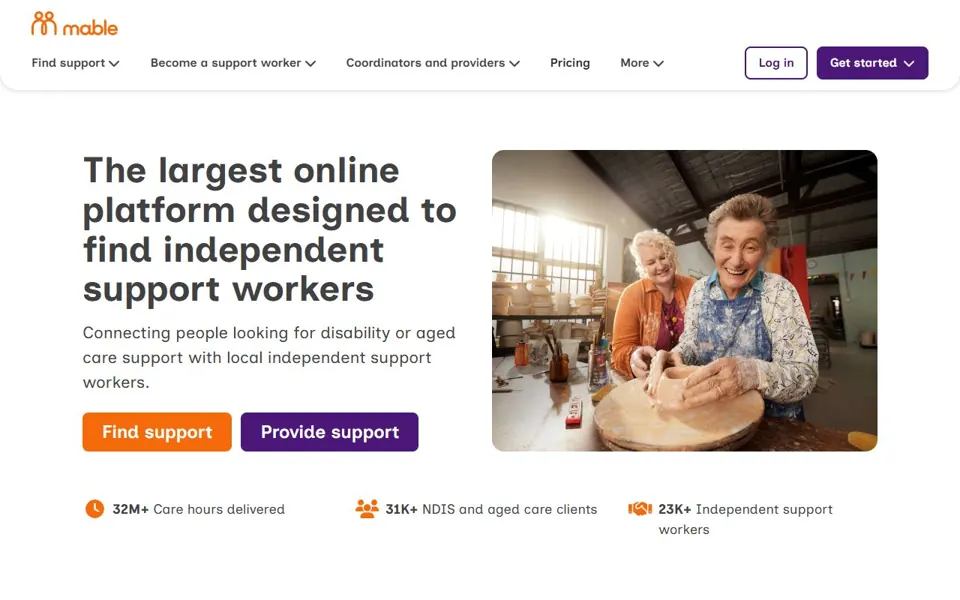 Mable website screenshot