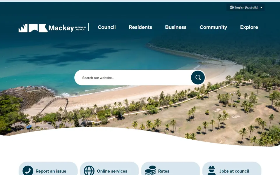 Mackay Regional Council website screenshot