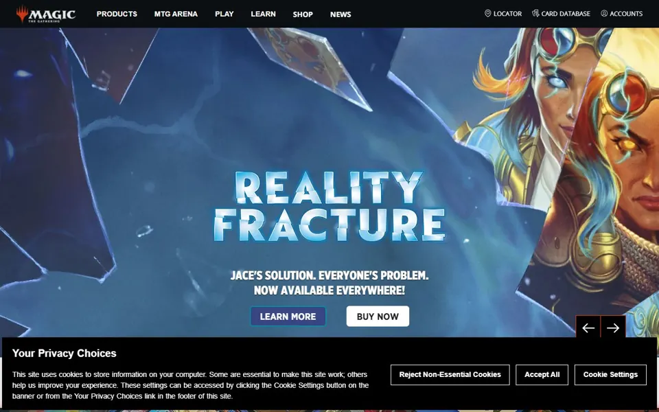 Magic: The Gathering · Website screenshot