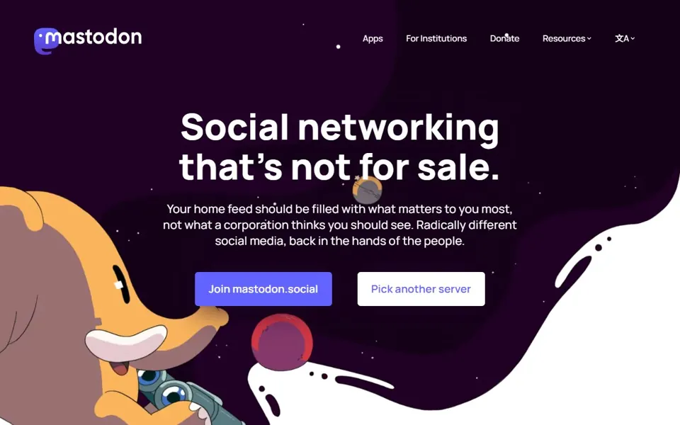 Mastodon website screenshot