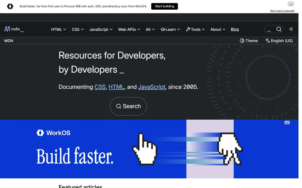 MDN Web Docs website screenshot