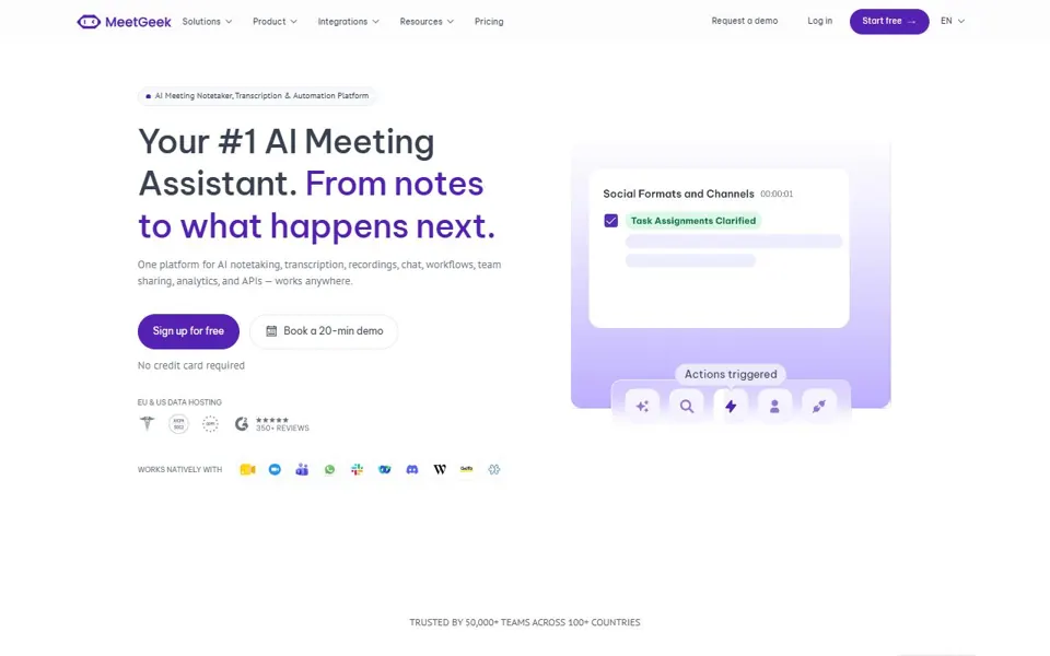 MeetGeek website screenshot