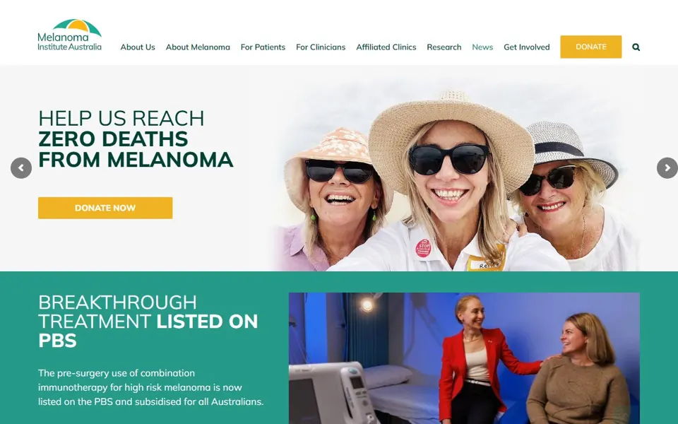 Melanoma Institute Australia website screenshot