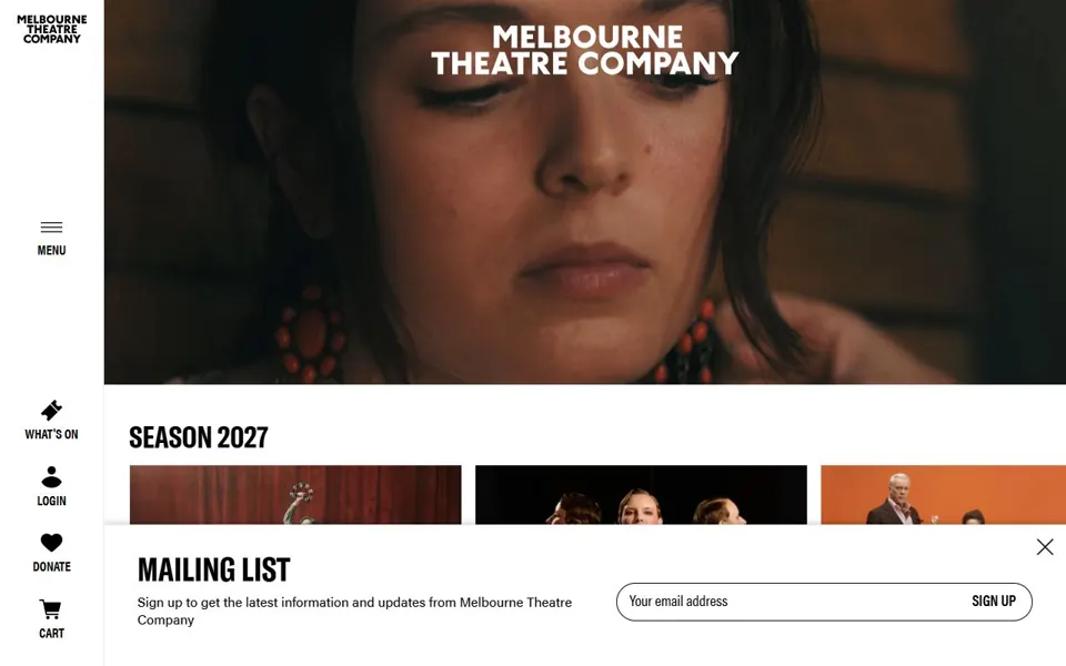 Melbourne Theatre Company website screenshot
