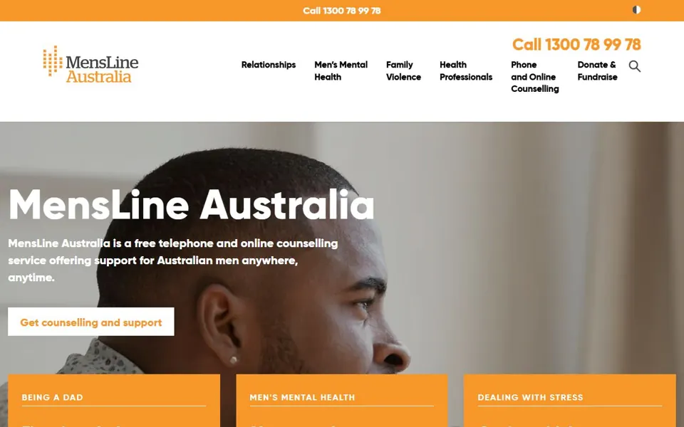 MensLine Australia website screenshot
