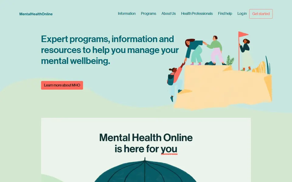 Mental Health Online website screenshot