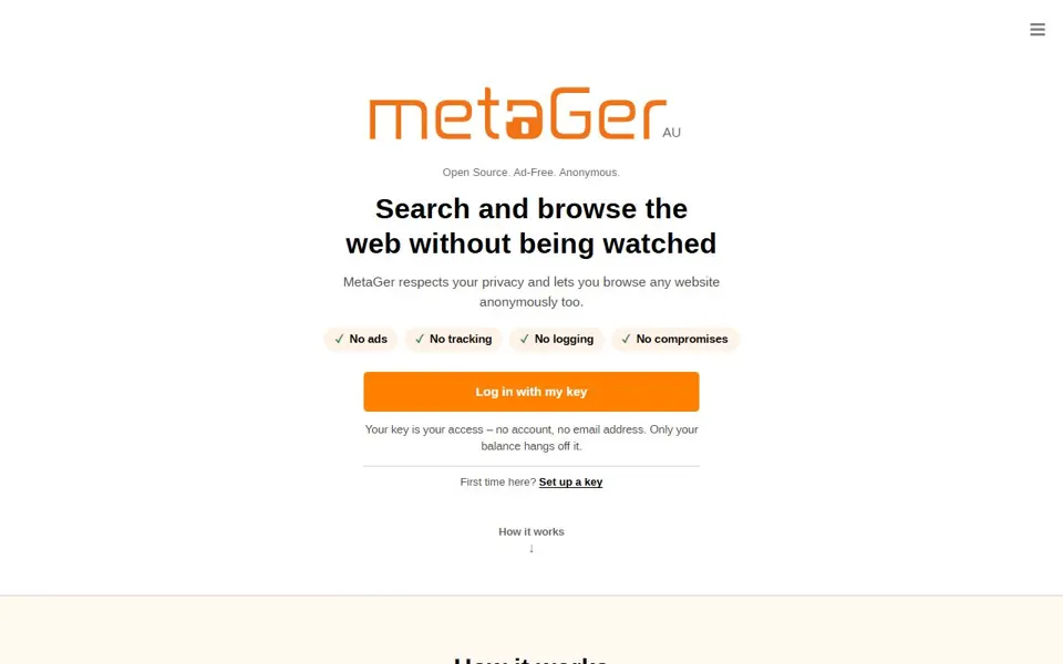 MetaGer website screenshot