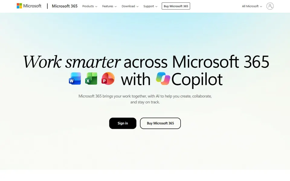 Microsoft 365 website screenshot