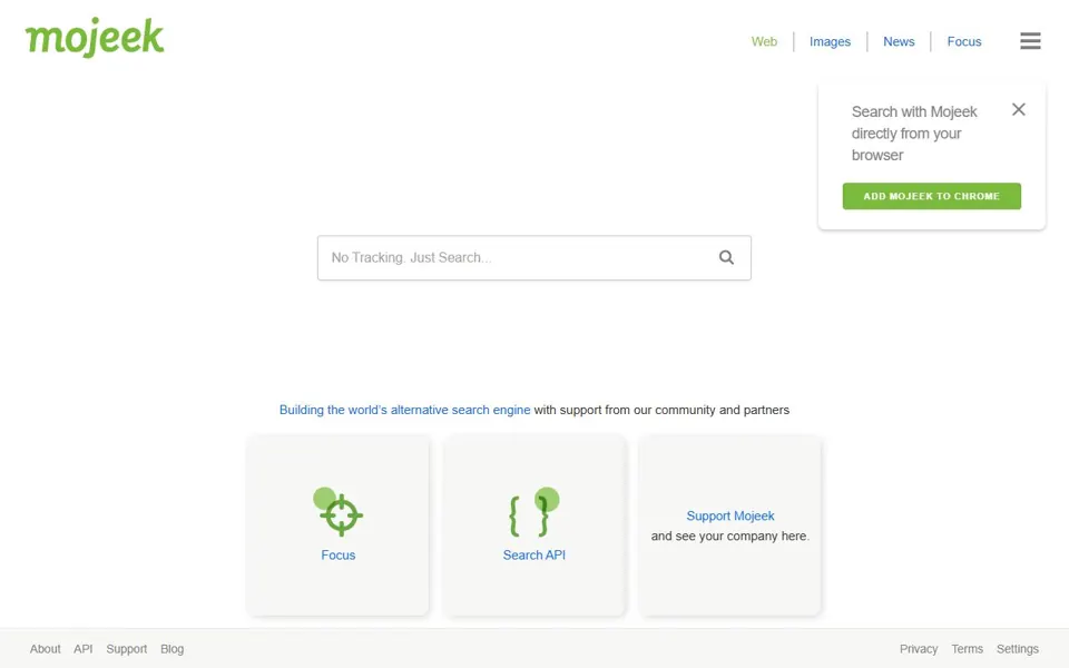 Mojeek website screenshot