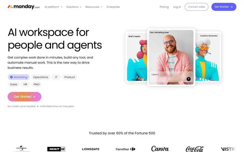 monday.com website screenshot
