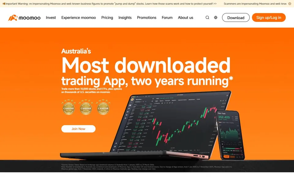moomoo Australia website screenshot
