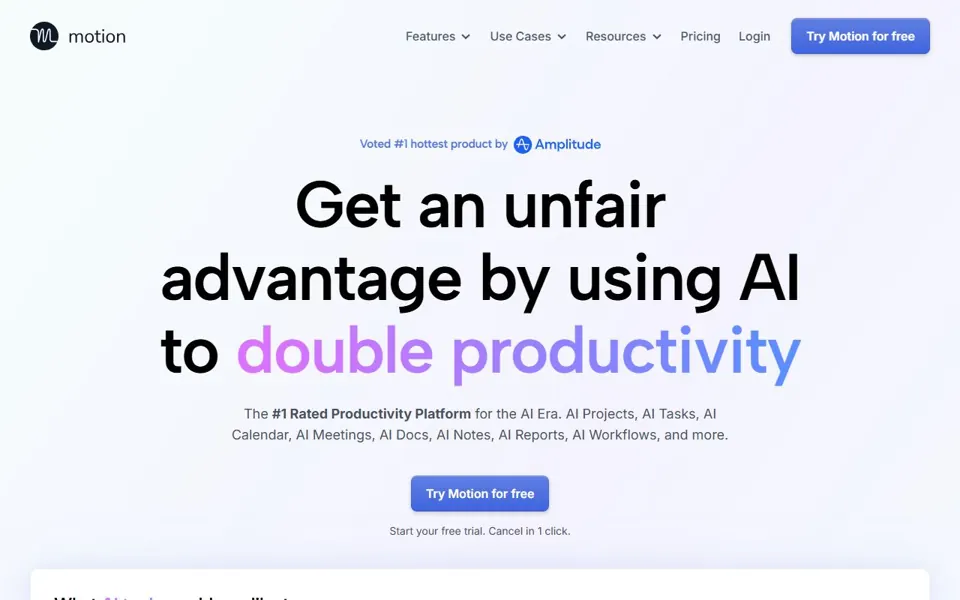 Motion · Website screenshot