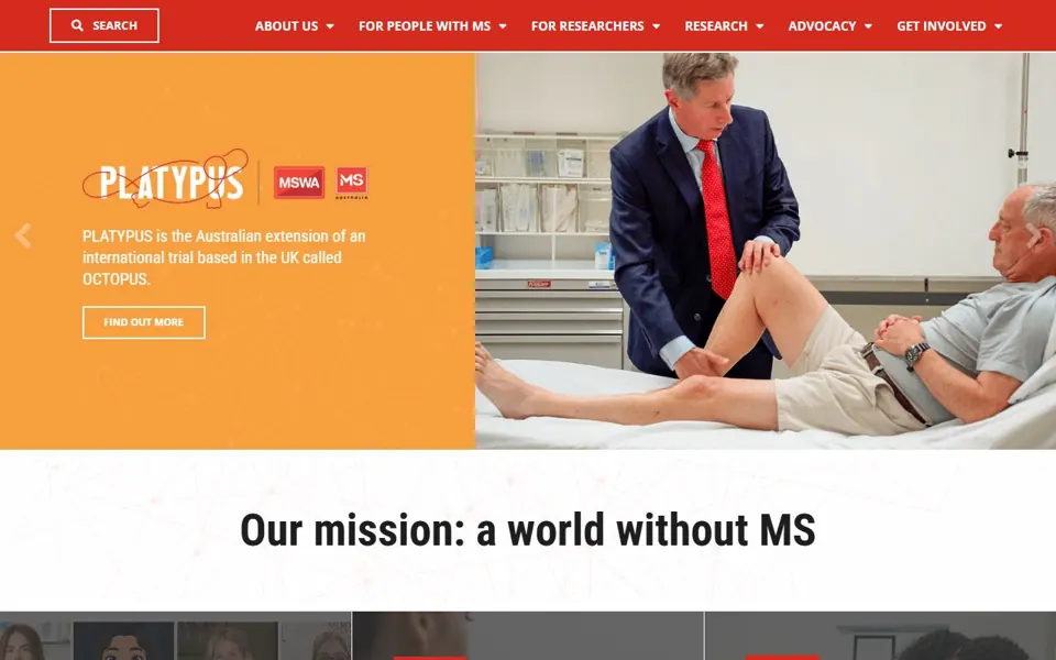 MS Australia website screenshot