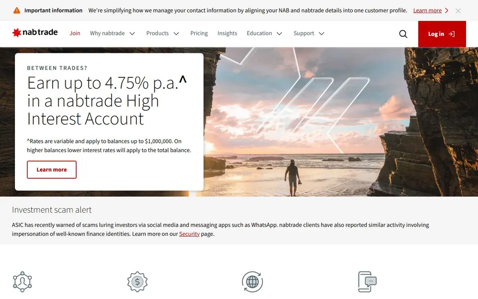 nabtrade website screenshot
