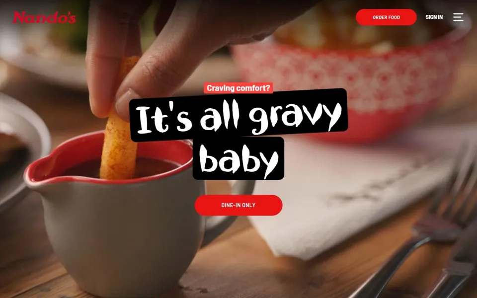 Nando's Australia website screenshot