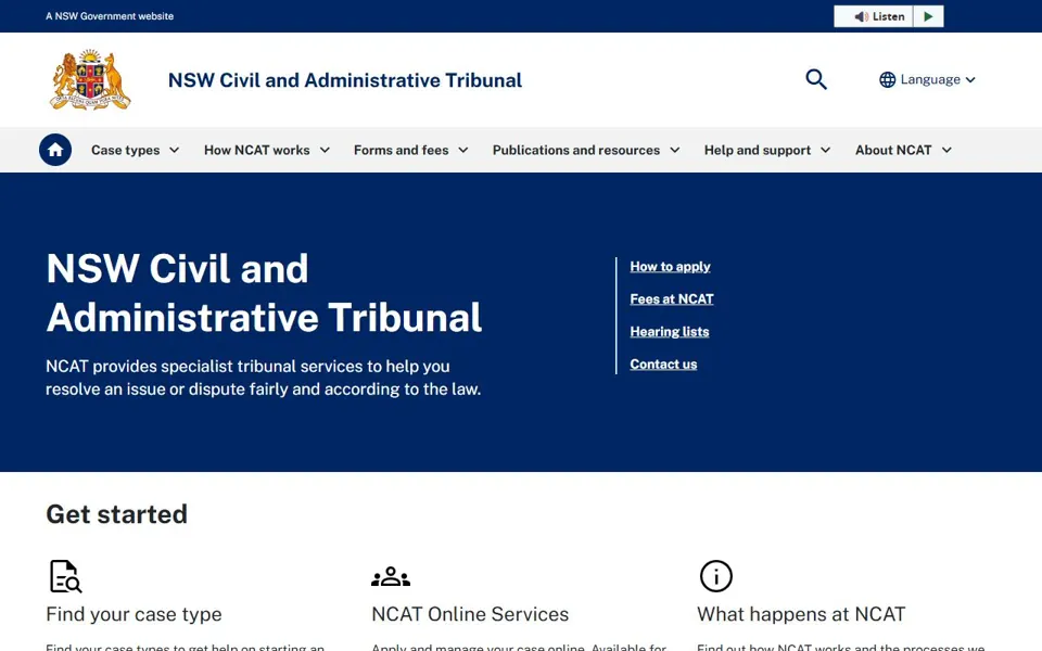NCAT website screenshot