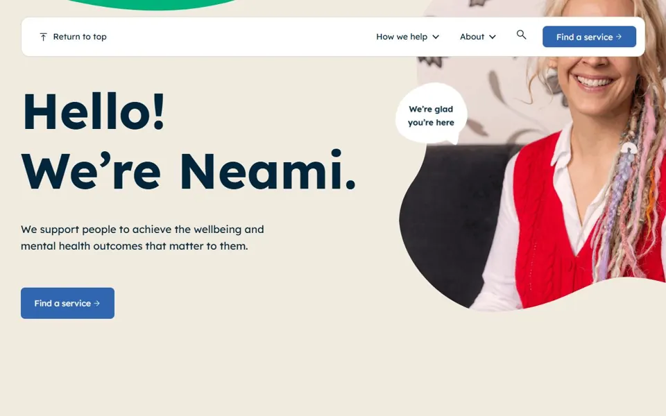 Neami National website screenshot